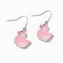 Pink Glow in the Dark Rubber Duck 0.75&quot; Drop Earrings,