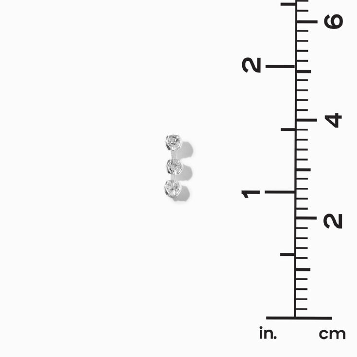 Silver Embellished Line Stud Earrings,