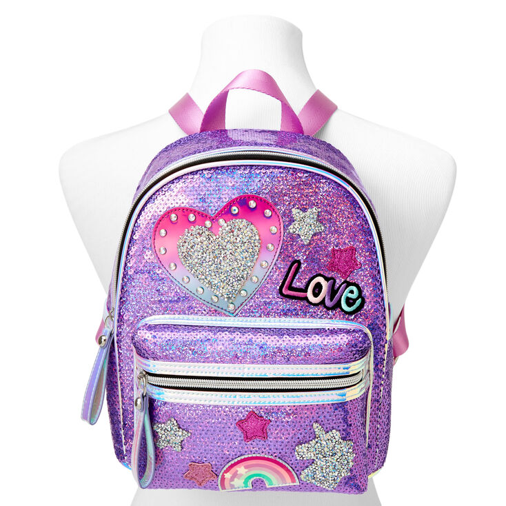 Sequin Love 10'' Purple Mini Backpack | Claire's