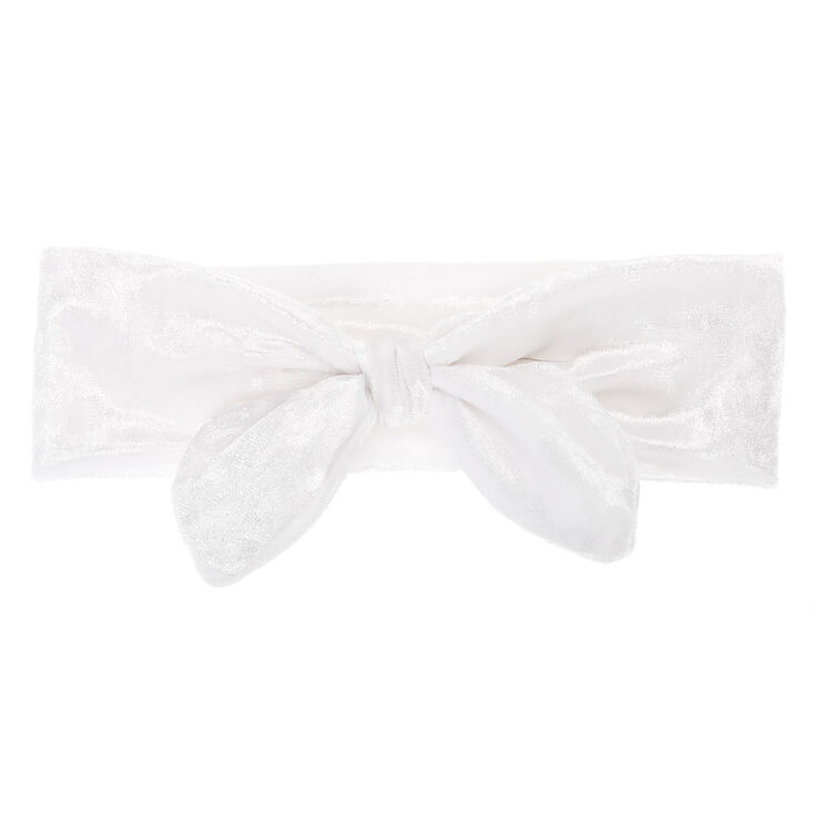 Claire's Club Knotted Bow Headwrap - White | Claire's US