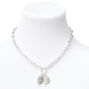 Silver Embellished Skull 16&quot; Chain Necklace,