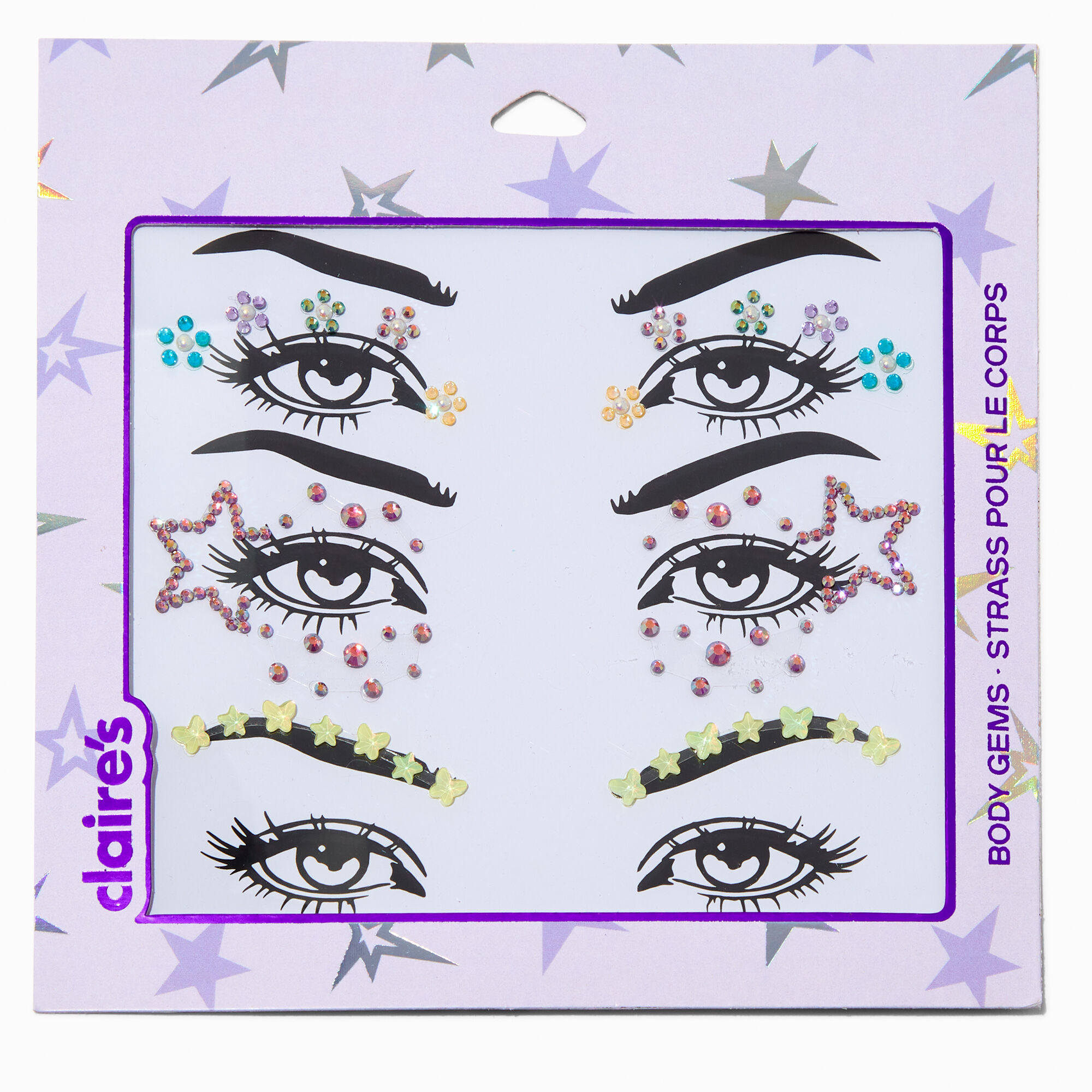 Star, Daisy & Butterfly Mixed Eye Gems - 3 Pack,