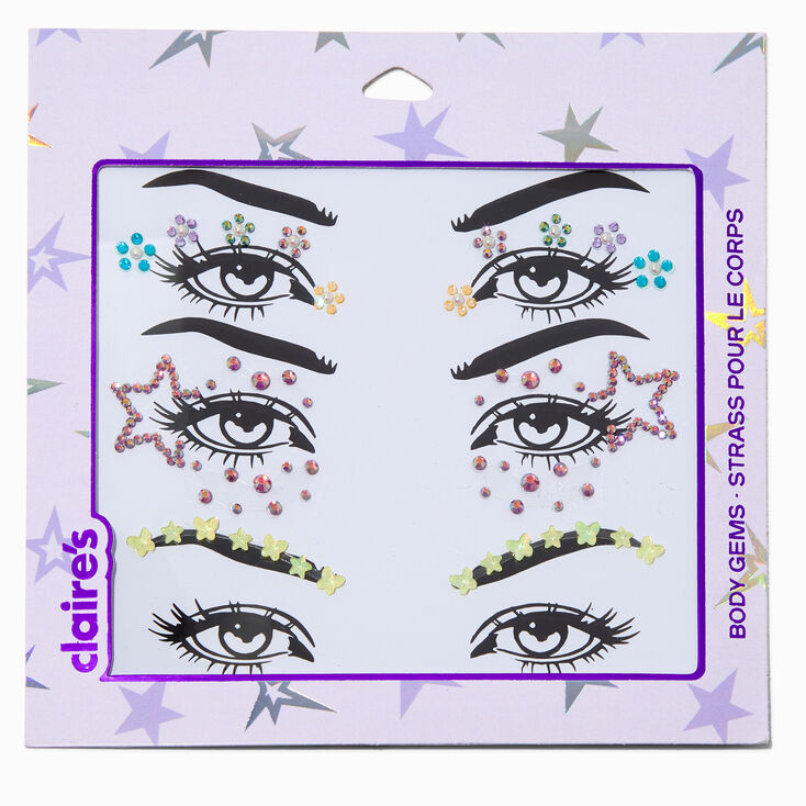 Star, Daisy &amp; Butterfly Mixed Eye Gems - 3 Pack,