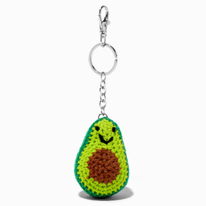 Happy Avocado Crocheted Keychain,