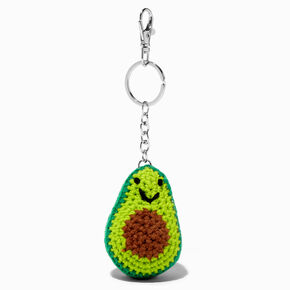 Happy Avocado Crocheted Keychain,