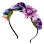 Metallic Galaxy Flower Crown Headband - Purple,