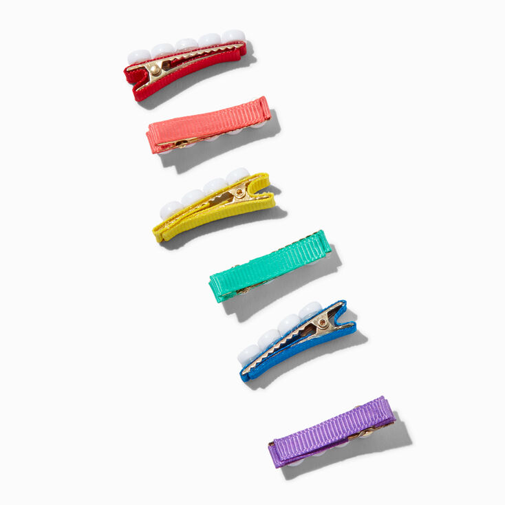 Claire&#39;s Club Rainbow Bead Affirmation Hair Clips - 6 Pack,