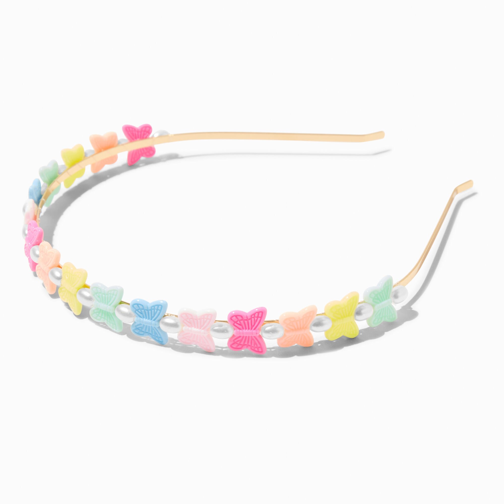 Claire's Club Pearl Neon Butterfly Headband,