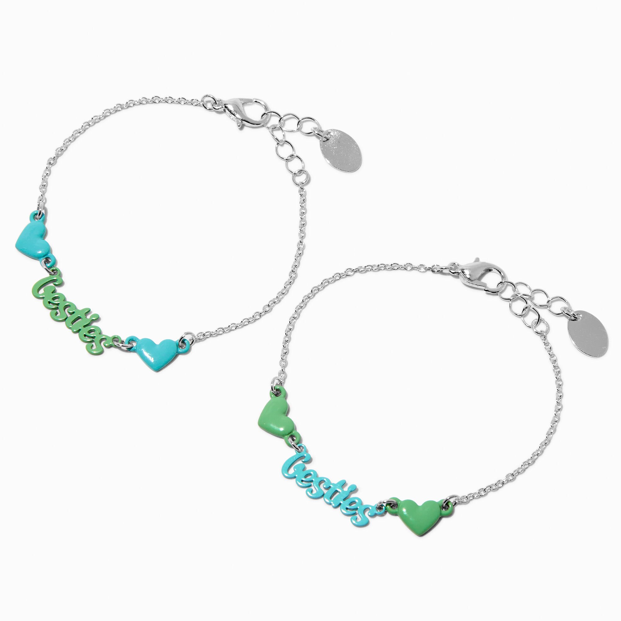 Best Friends Blue & Green Besties Chain Bracelets - 2 Pack,