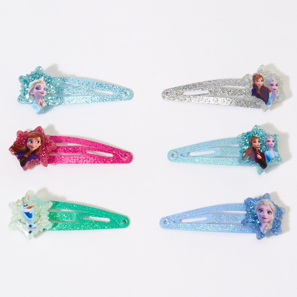 ©Disney Frozen 2 Small Glitter Snap Hair Clips – 6 Pack,