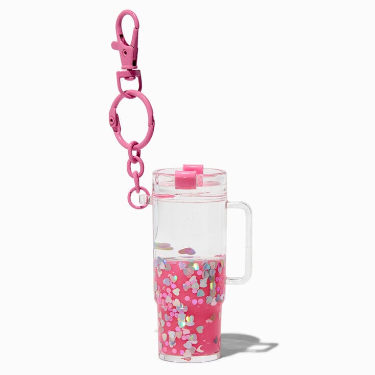 Pink Water-Filled Tumbler Keyring,