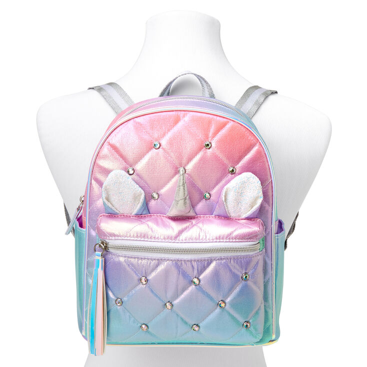 Iridescent Pastel Unicorn Mini Backpack - Rainbow,