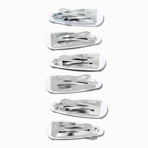Black Textured Snap Hair Clips - 6 Pack,