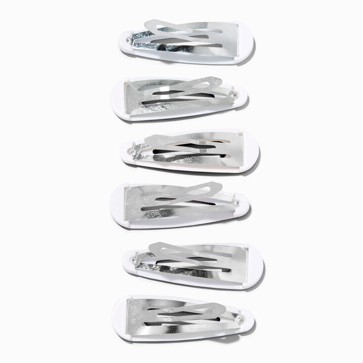 Black Textured Snap Hair Clips - 6 Pack,
