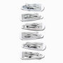 Black Textured Snap Hair Clips - 6 Pack,