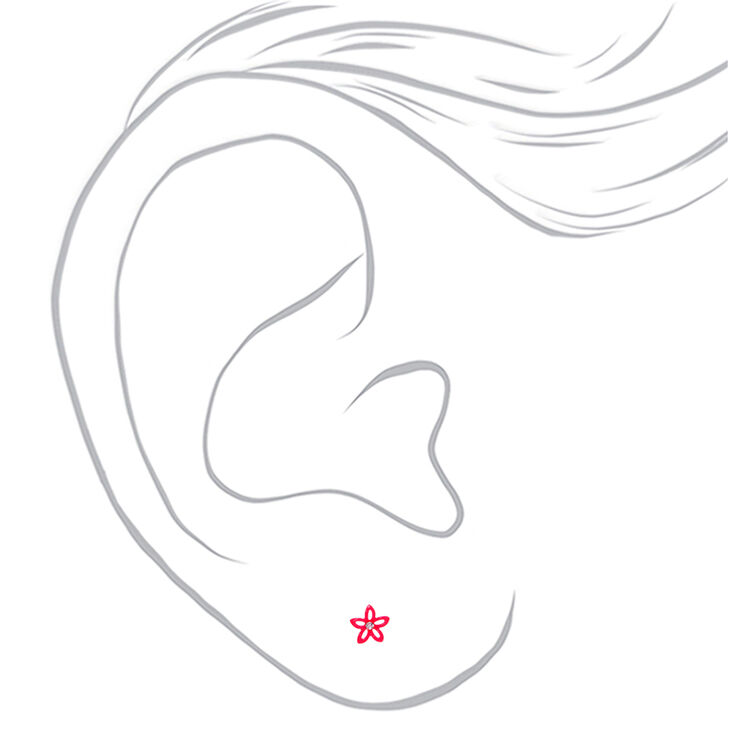 Neon Flower Stud Earrings - 3 Pack,