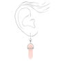 Silver 1&#39;&#39; Glow in the Dark Mystical Gem Drop Earrings - Pink,