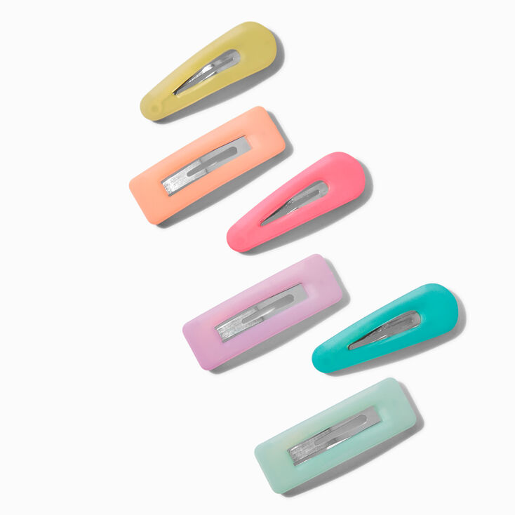 Pastel Matte Snap Hair Clips - 6 Pack,