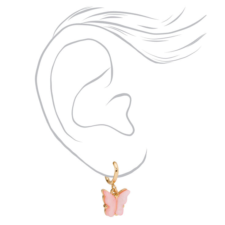 Pink Butterfly Clip-On Earrings,