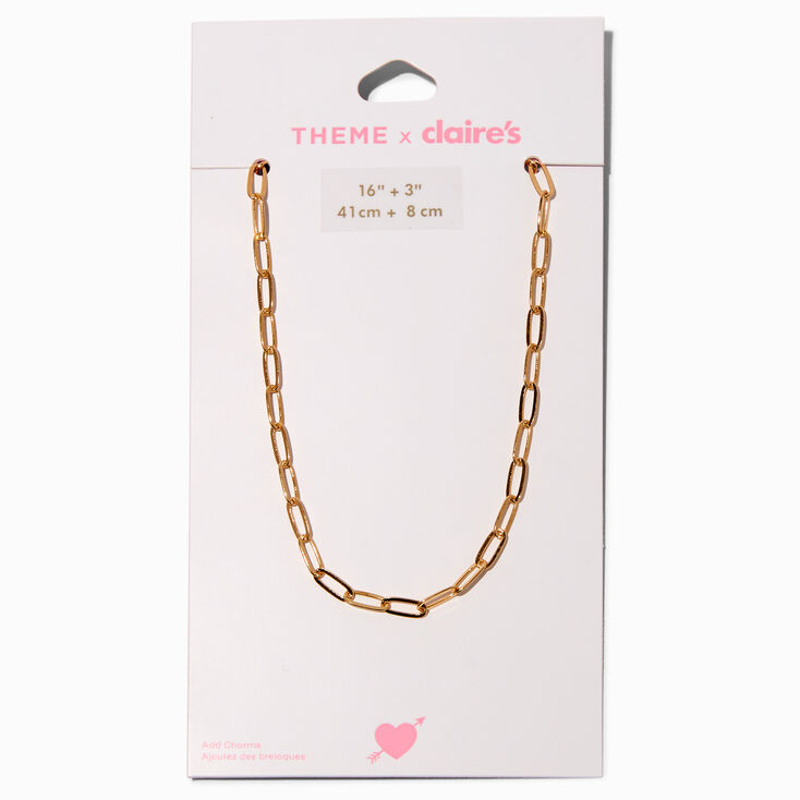 T H E M E x Claire&#39;s Gold-tone Paperclip Chain Necklace,