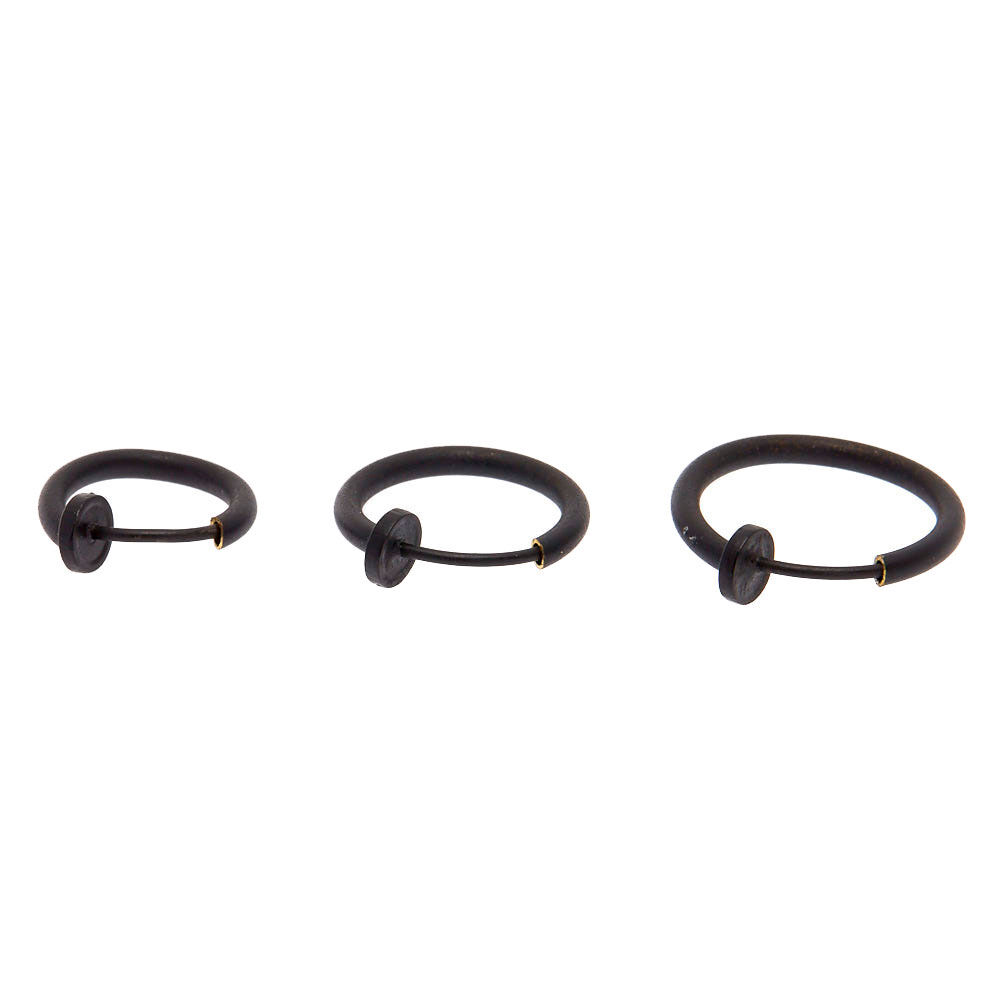 Matte Black Faux Cartilage Earrings,
