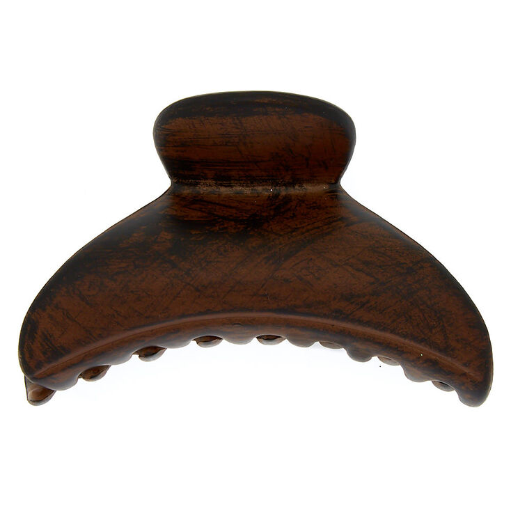 Dark Wood Hair Claw - Brown,