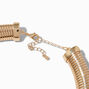 Gold-tone Ridged Collar Necklace ,