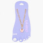 Pink Butterfly Gold Chain Anklet,