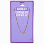 Gold-tone Single Heart Chain Anklet,