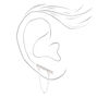 Silver Crystal Bar Chain Ear Crawler Earrings,