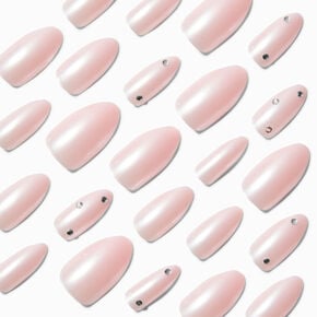 Chrome Gem Stiletto Vegan Faux Nail Set - 24 Pack,