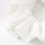 Medium White Velvet Hair Scrunchie,