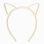 Claire&#39;s Club Ivory Pearl Cat Ears Headband,