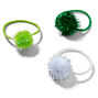 St. Patrick&#39;s Day Tinsel Pom Pom Hair Ties - 6 Pack,