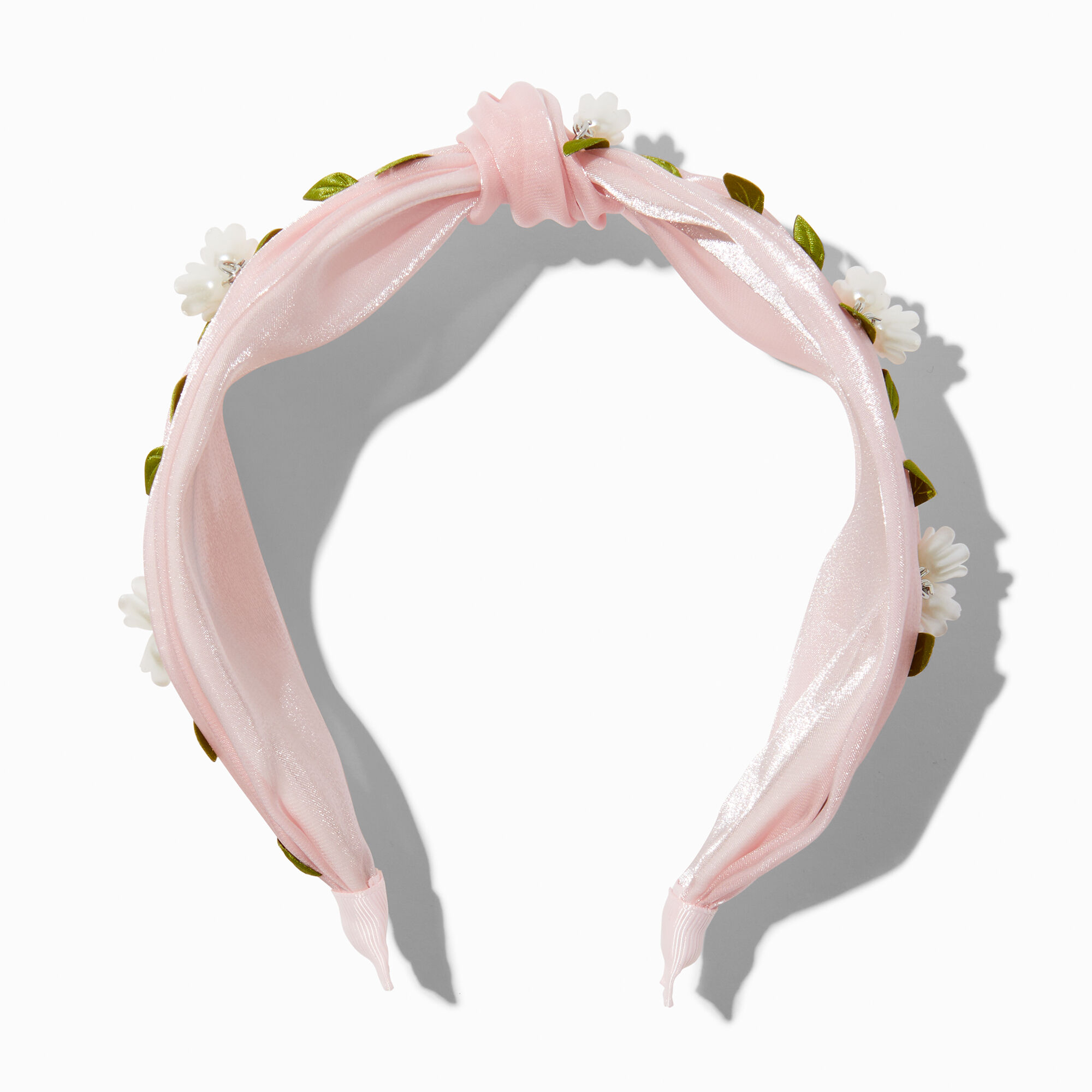 View Claires Blush Vine Flower Dangle Knotted Headband Pink information