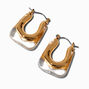 Gold-tone Clear Acrylic Square Hoop Earrings,