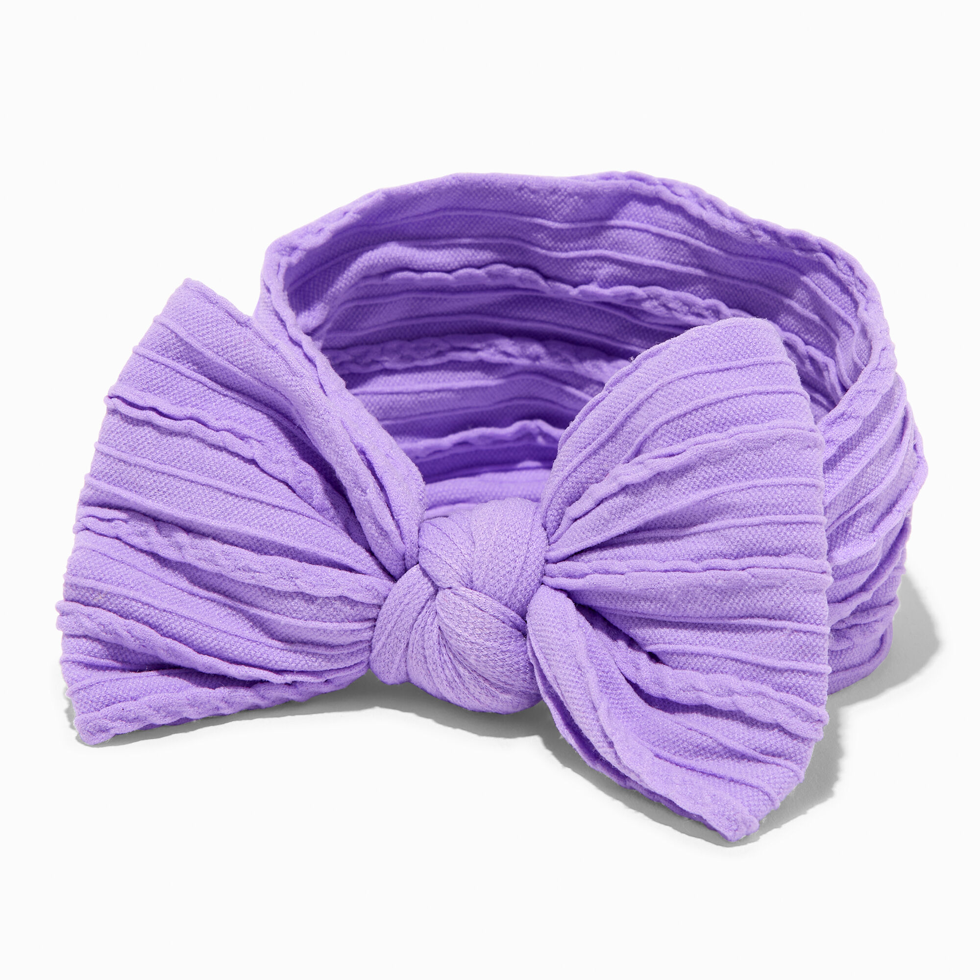 View Claires Club Nylon Ribbed Bow Headwrap Purple information
