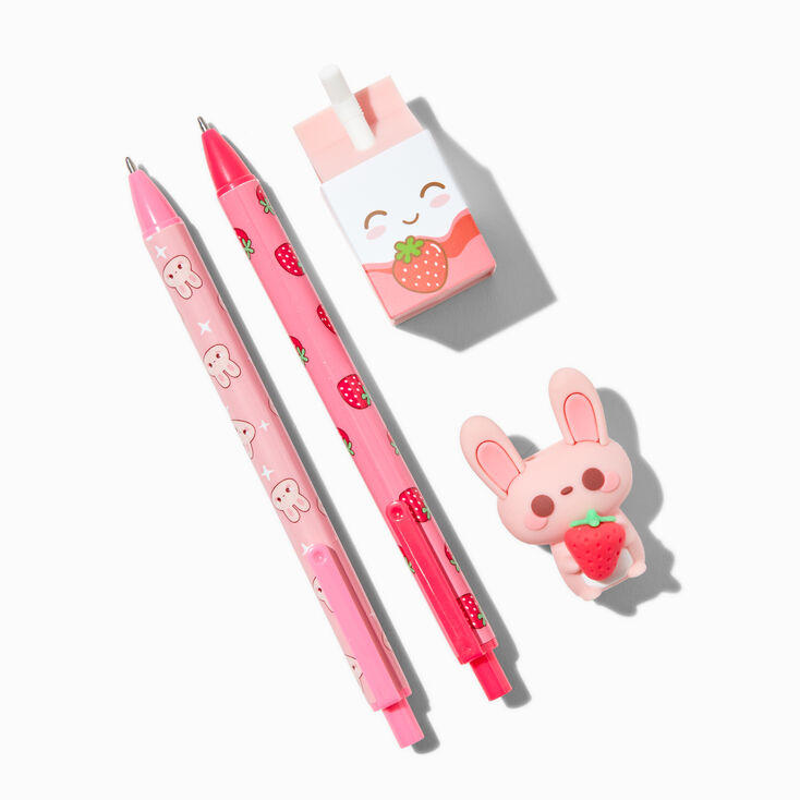 Strawberry Milk &amp; Bunny Ballpoint Pen Set - 2 Pack,