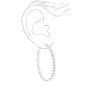 Silver 60MM Beaded Hoop Earrings,
