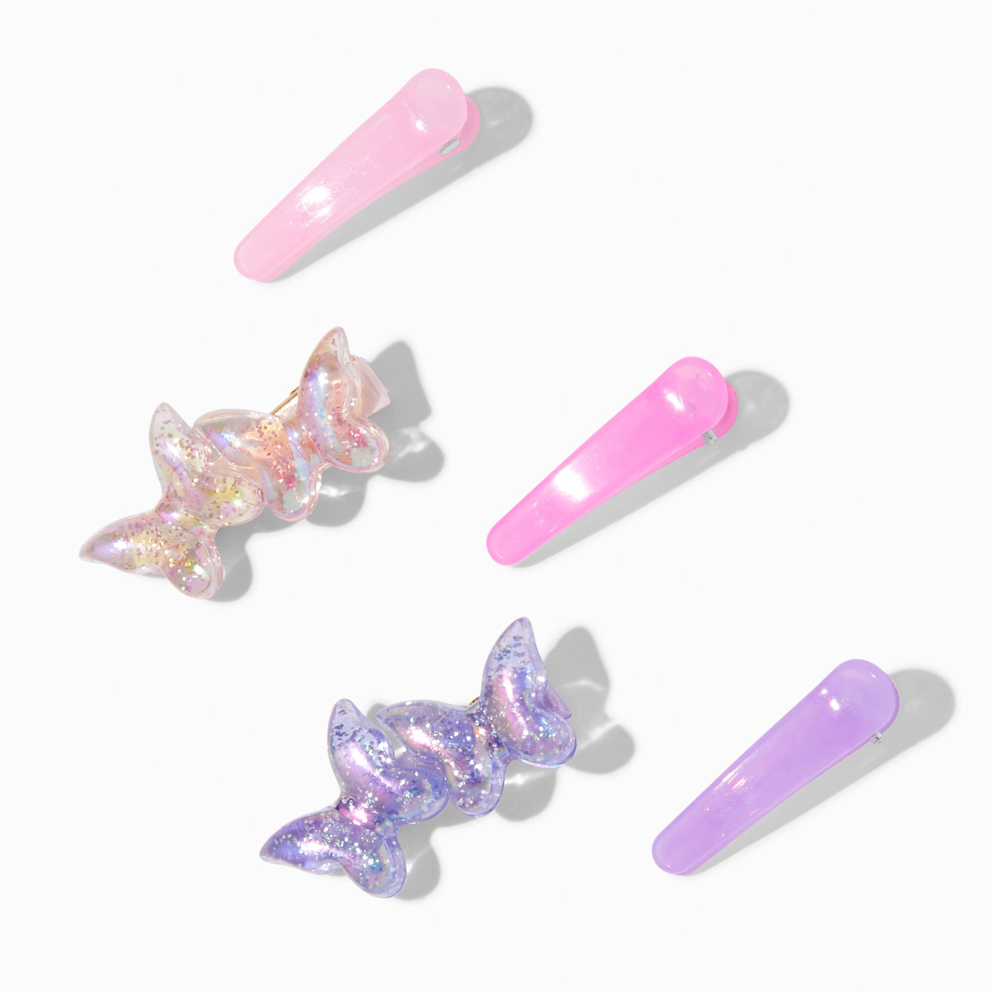 Claire's Club Acrylic Butterfly Hair Clips - 5 Pack,