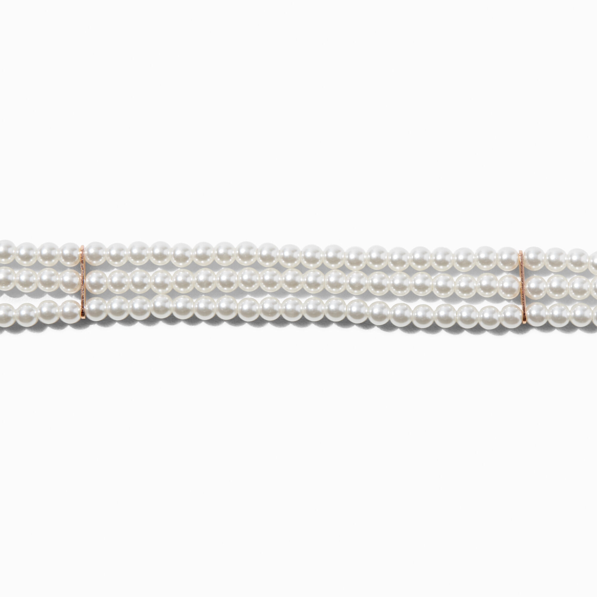 View Claires Tone Pearl MultiStrand Choker Necklace Gold information