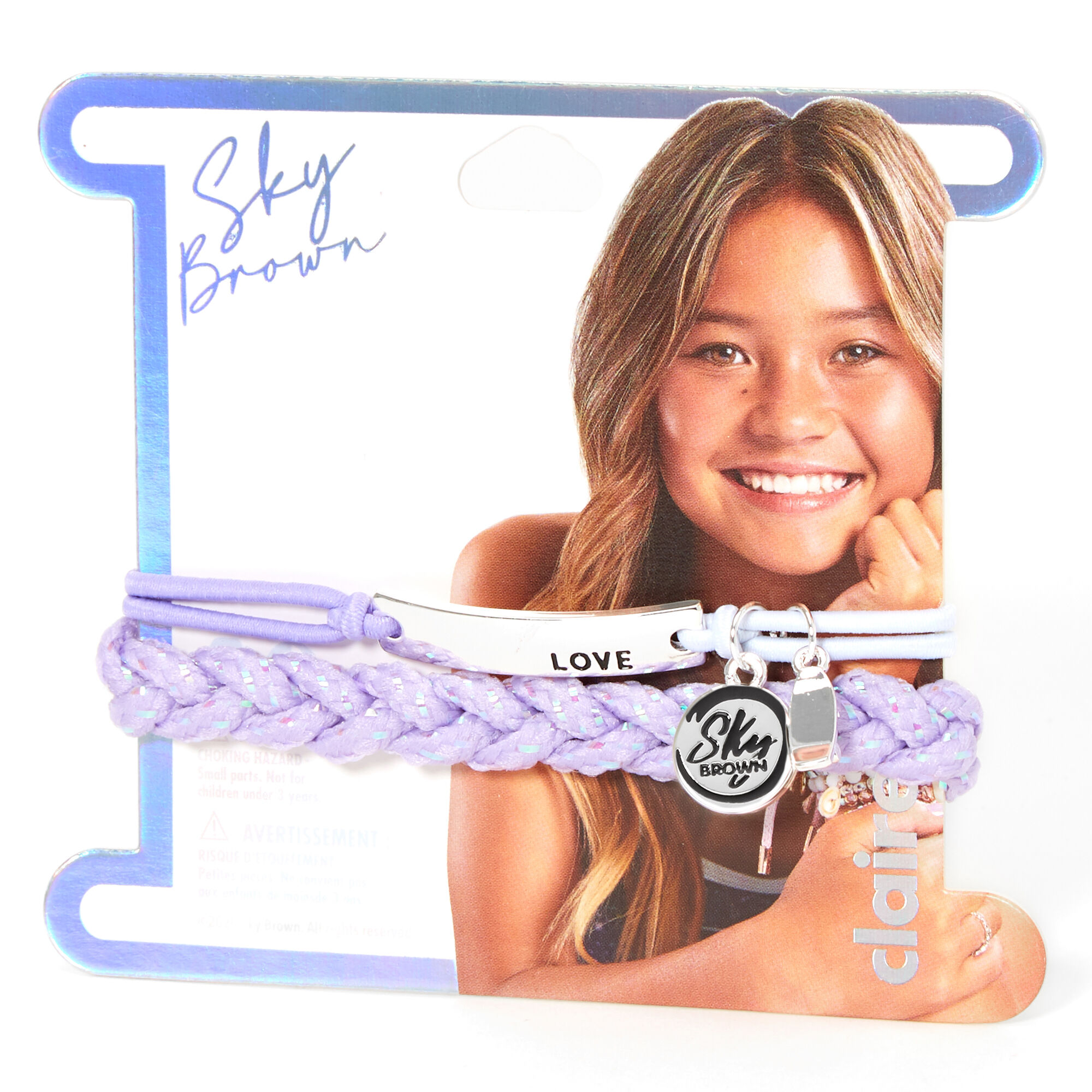 Sky Brown™ Adjustable Braided bracelets – Purple, 2 pack,