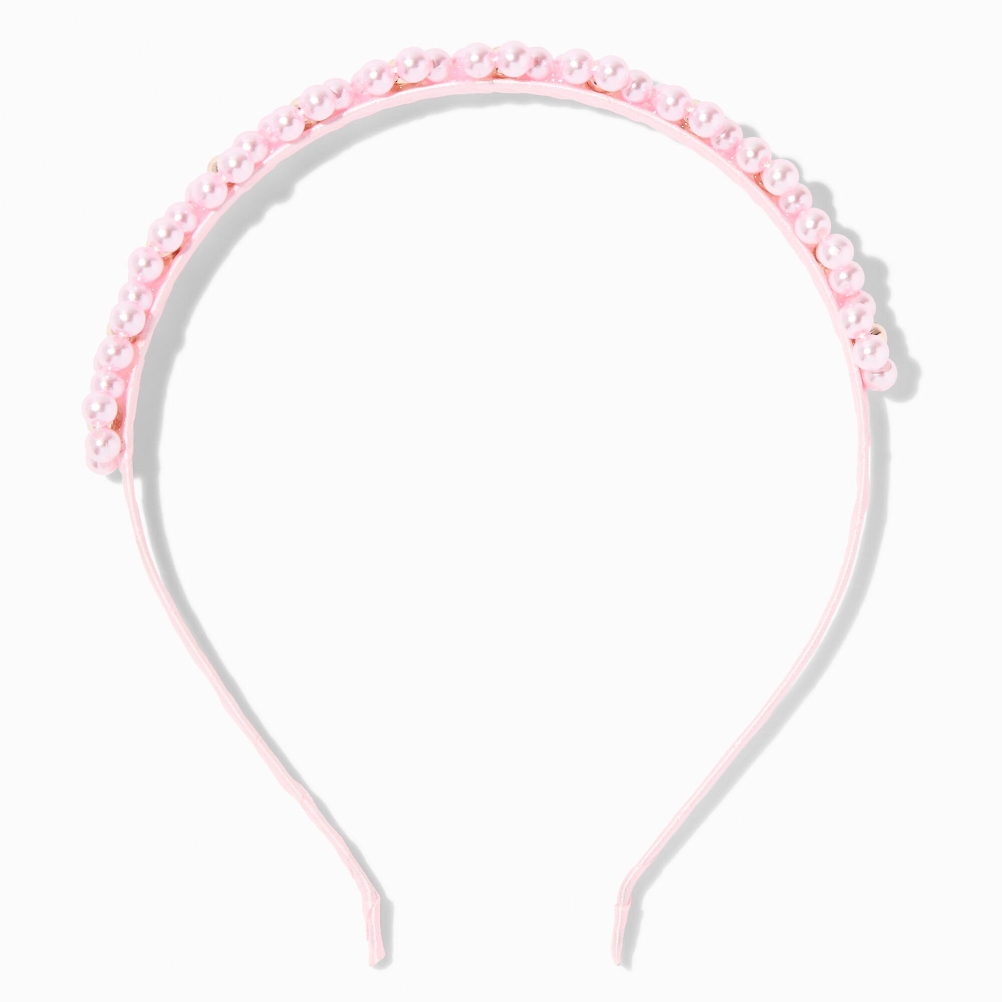 View Claires Pearl Flower Cluster Headband Pink information