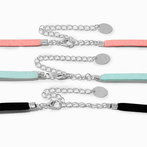 Best Friends Houndstooth Heart Choker Necklaces - 3 Pack ,