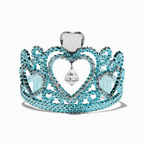 Claire&#39;s Club Turquoise Princess Heart Charm Tiara,