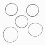 Silver-tone Rhinestone Stretch Bracelets - 5 Pack,