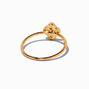 Gold-tone Cubic Zirconia Clover Ring,