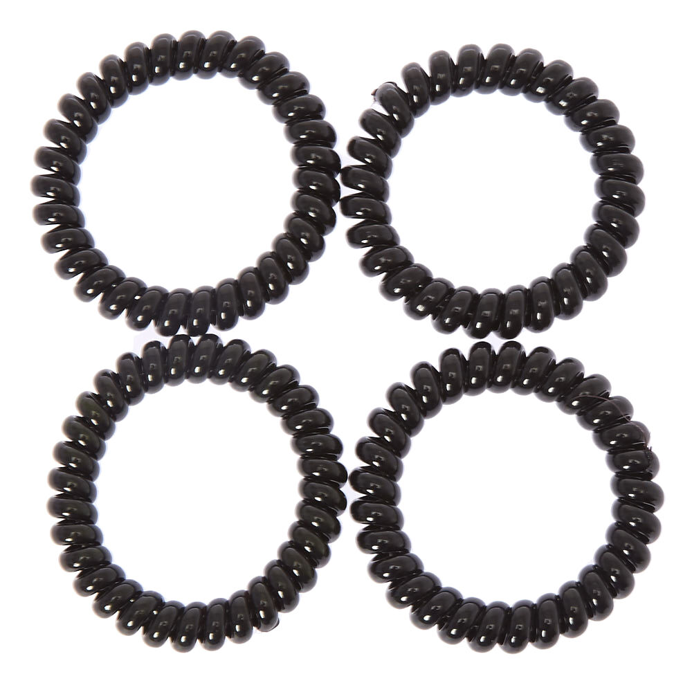 Élastiques spirales - Noir, lot de 4,
