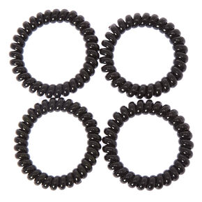 Spiral Hair Bobbles - Black, 4 Pack,