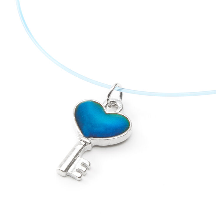 Mood Heart Key Illusion Pendant Necklace,